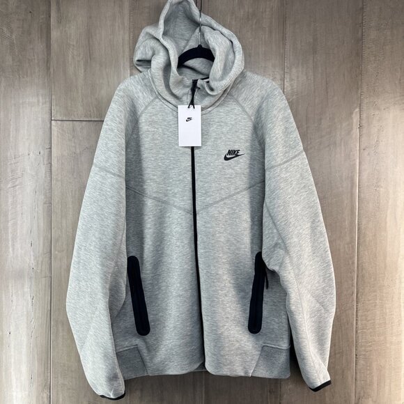Nike Sportswear Men's Tech Fleece Full Zip Hoodie Gray Size Large FB7921-063 - Picture 1 of 7